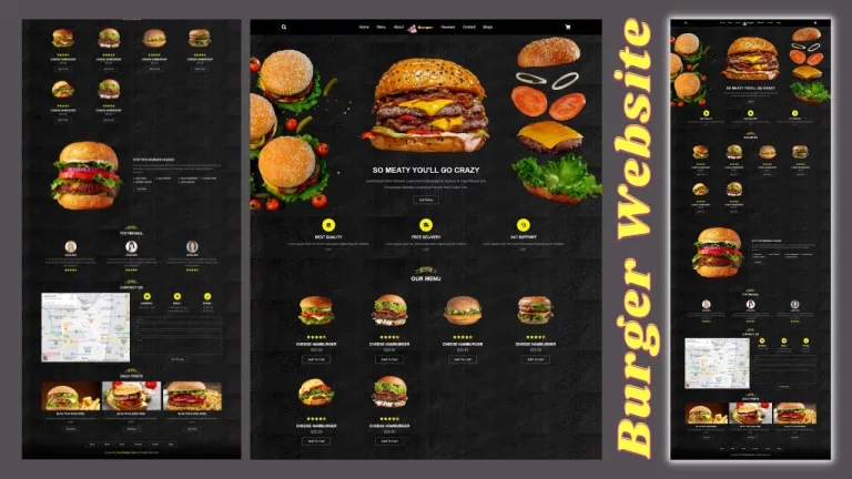 Burger Shop Tutorials with Source Code - Burger shop website template free download