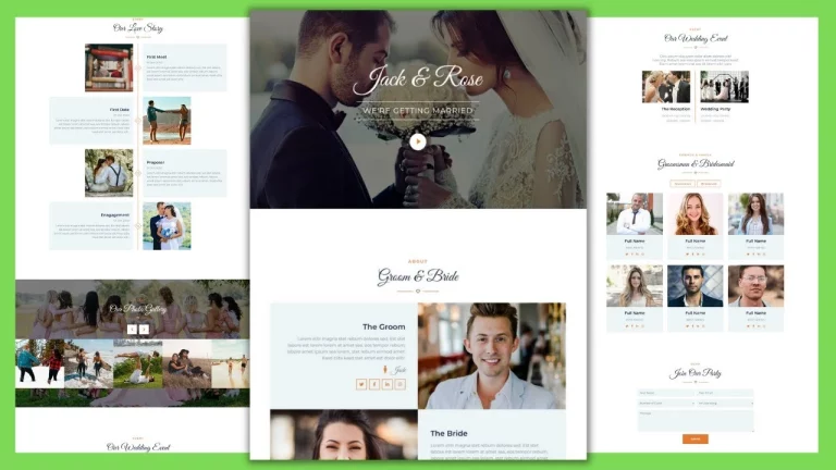 Complete Free Wedding Website Template Design