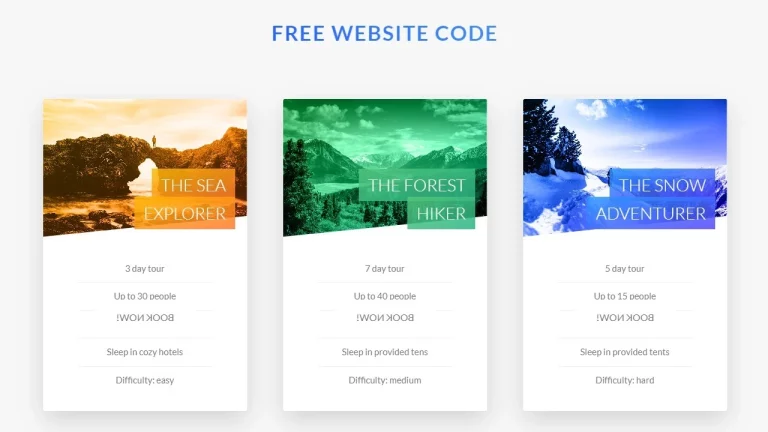 Complete Responsive Free - Price Plan Design - free project source code Download