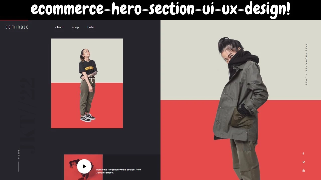 Ecommerce Hero Section UI UX Design - Ecommerce Website Design - HTML CSS Only