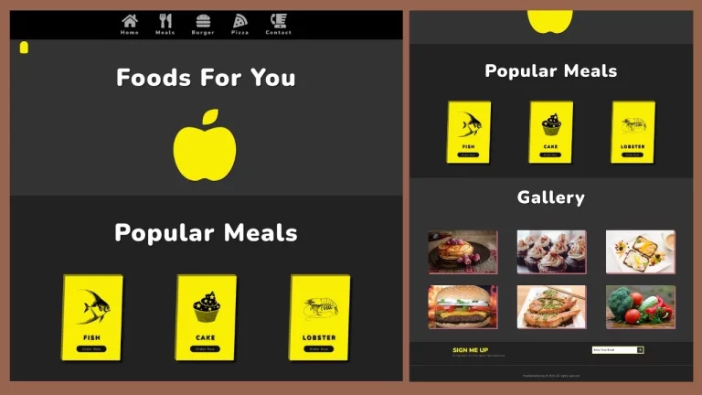 Food Website Design Template - Restaurant Website - HTML CSS JavaScript