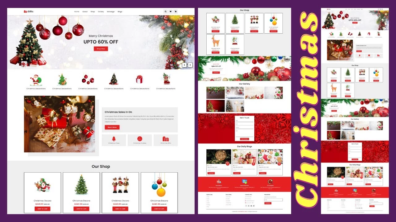 Christmas Event Website Template Free Download - Website Design - HTML - CSS Tutorial