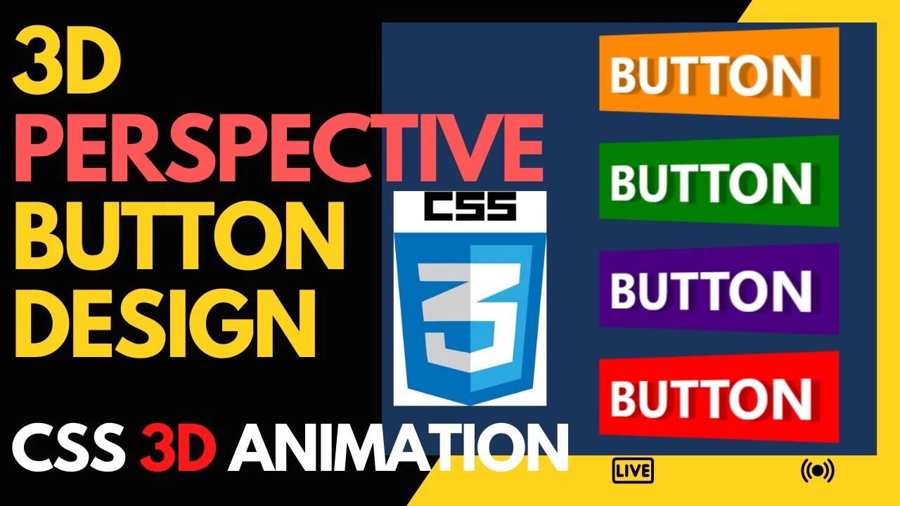 CSS 3D BUTTON Design - CSS Animation Button Design Tutorial