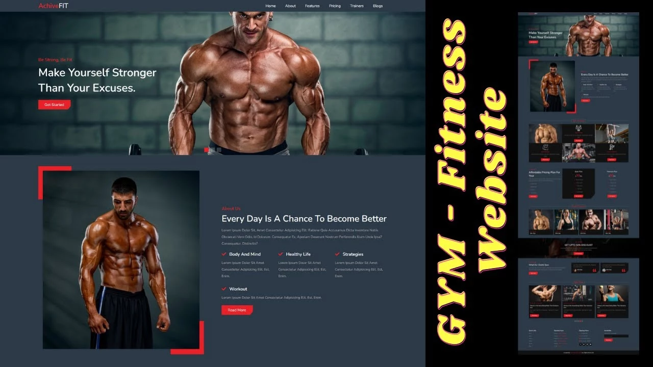 Fitness Website Design Free Download HTML CSS JavaScript