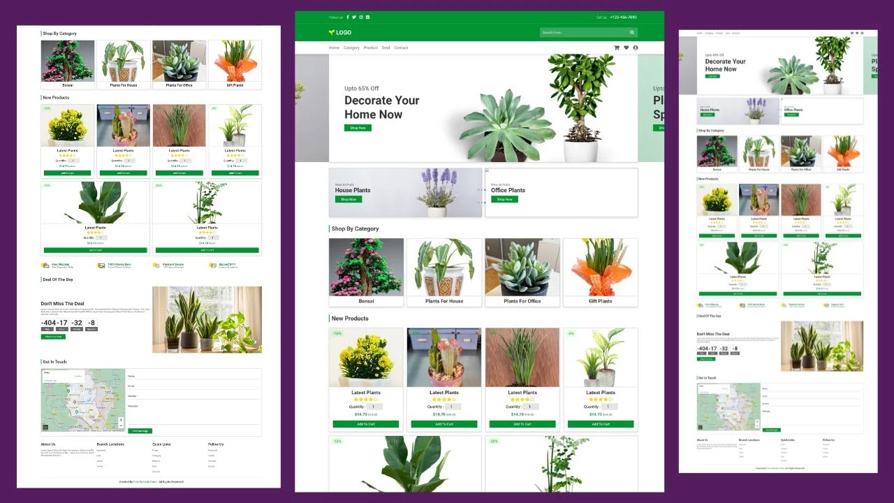 Plant Website Template - Nursery Website Design Free Download - Gardenia Website Templates