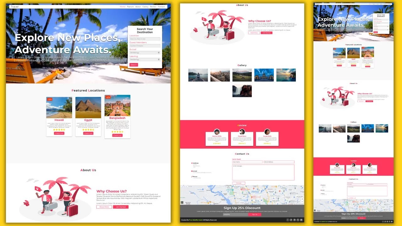 Tours and Travel website templates free download HTML CSS