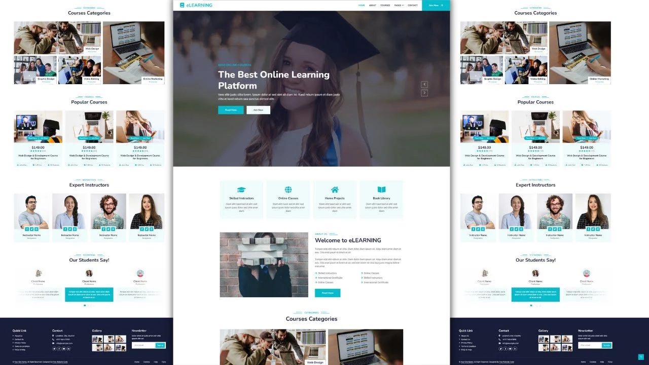 Training Website Template Free Download