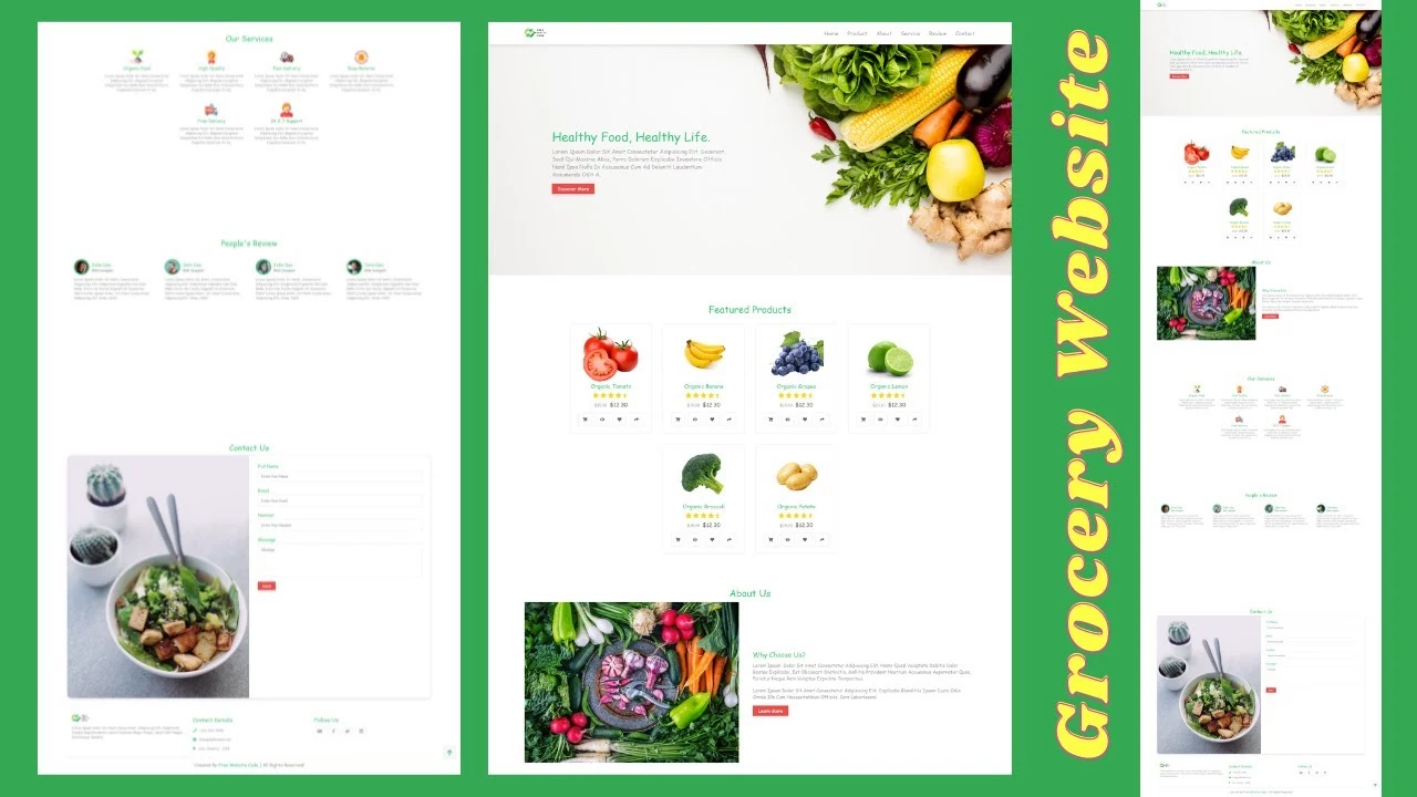 Grocery eCommerce Website Design Free Download HTML CSS JavaScript