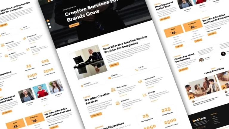 Complete Responsive Agency - Company Website Template -HTML Free Download using HTML CSS JavaScript Bootstrap